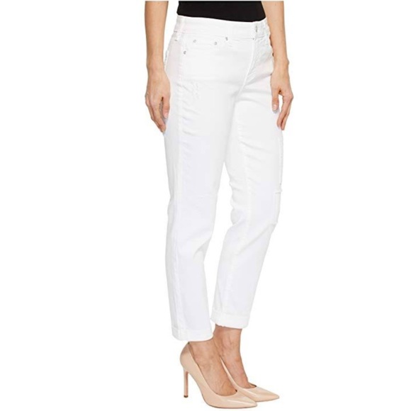 NYDJ Denim - NYDJ Boyfriend Straight Leg White Jean